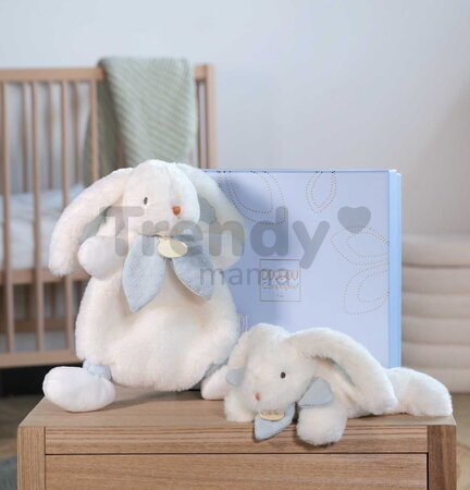 Plyšový zajačik na maznanie Bunny Bonbon Dusty Blue Doudou et Compagnie modrý 25 cm od 0 mes DC4668