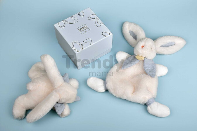 Plyšový zajačik na maznanie Bunny Bonbon Dusty Blue Doudou et Compagnie modrý 25 cm od 0 mes DC4668