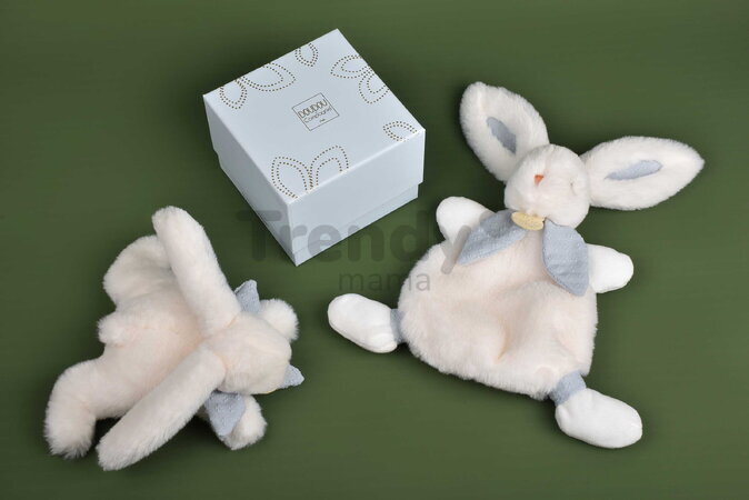 Plyšový zajačik na maznanie Bunny Bonbon Dusty Blue Doudou et Compagnie modrý 25 cm od 0 mes DC4668