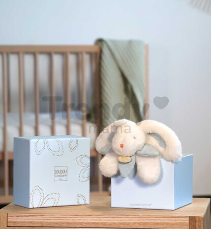 Plyšový zajačik na maznanie Bunny Bonbon Dusty Blue Plush Doudou et Compagnie modrý 20 cm od 0 mes DC4665