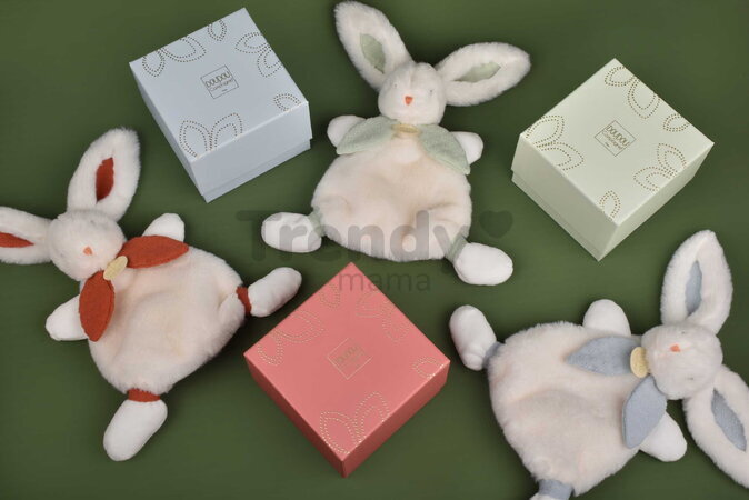 Plyšový zajačik na maznanie Bunny Bonbon Sage Green Doudou et Compagnie zelený 25 cm od 0 mes DC4666