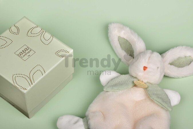 Plyšový zajačik na maznanie Bunny Bonbon Sage Green Doudou et Compagnie zelený 25 cm od 0 mes DC4666