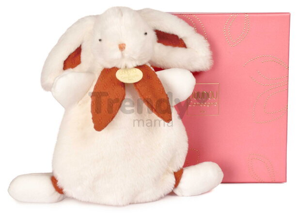 Plyšový zajačik na maznanie Bunny Bonbon Terracotta Doudou et Compagnie oranžový 25 cm od 0 mes DC4667