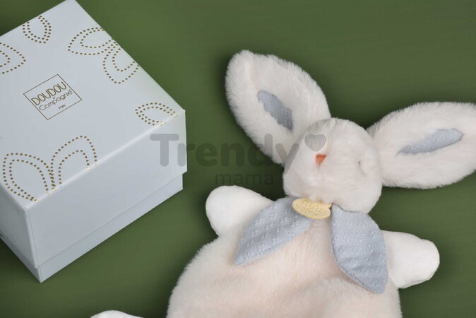 Plyšový zajačik na maznanie Bunny Bonbon Dusty Blue Doudou et Compagnie modrý 25 cm od 0 mes DC4668