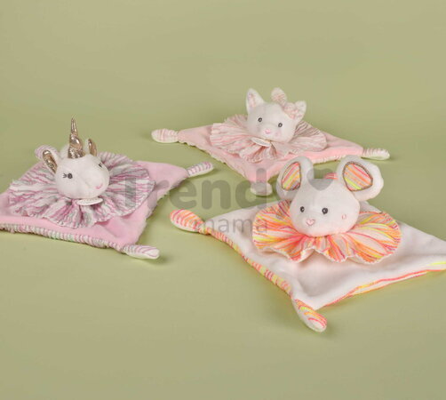 Plyšová myška na maznanie Mouse Les Chouchoux Doudou et Compagnie v darčekovom balení oranžová 20 cm od 0 mes DC4675
