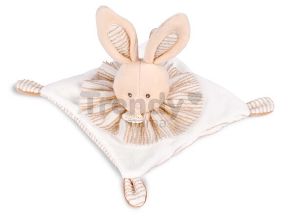Plyšový zajačik na maznanie Bunny Les Chouchoux Doudou et Compagnie v darčekovom balení béžový 20 cm od 0 mes DC4676