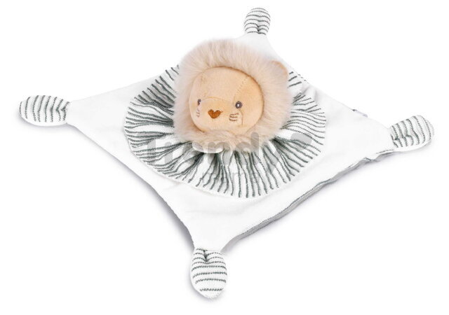 Plyšový levík na maznanie Lion Les Chouchoux Doudou et Compagnie v darčekovom balení biely 20 cm od 0 mes DC4677