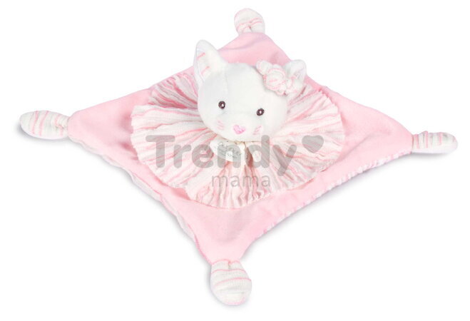 Plyšová mačička na maznanie Cat Les Chouchoux Doudou et Compagnie v darčekovom balení ružová 20 cm od 0 mes DC4678
