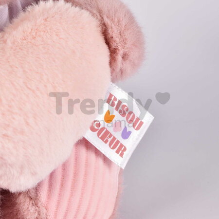 Plyšový medvedík so srdiečkom Heart Bear Unicef Doudou et Compagnie v darčekovom balení ružový 24 cm od 0 mes DC4680