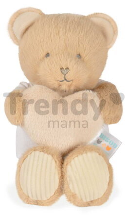 Plyšový medvedík so srdiečkom Heart Bear Unicef Doudou et Compagnie v darčekovom balení hnedý 24 cm od 0 mes DC4681