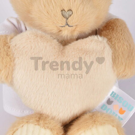 Plyšový medvedík so srdiečkom Heart Bear Unicef Doudou et Compagnie v darčekovom balení hnedý 24 cm od 0 mes DC4681