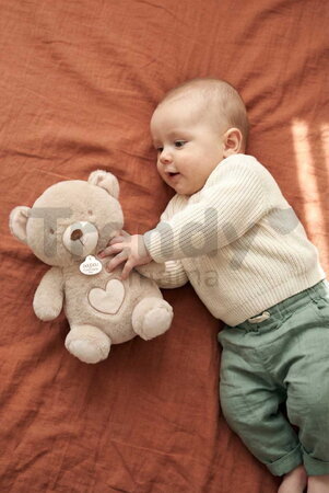 Plyšový medvedík s pohybmi dýchania Bear Breathing Plush Respi'rêves Doudou et Compagnie so svetlom bielym šumom a hudbou hnedý 28 cm od 0 mes DC4684