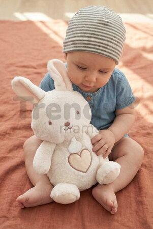 Plyšový zajačik s pohybmi dýchania Bunny Breathing Plush Respi'rêves Doudou et Compagnie so svetlom bielym šumom a hudbou biely 28 cm od 0 mes DC4685