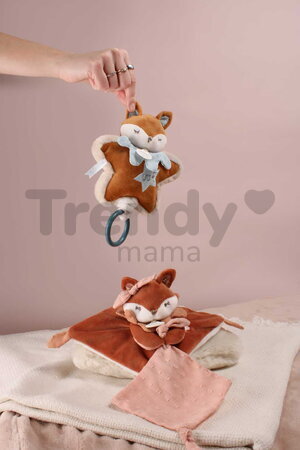 Plyšová líštička s melódiou Timo Music Box Doudou et Compagnie v darčekovom balení modrá 16 cm od 0 mes DC4695