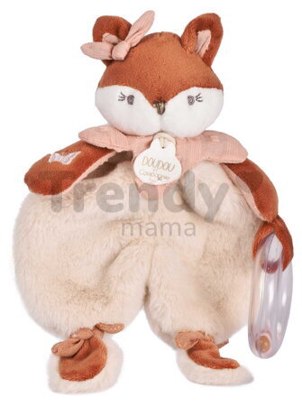Plyšová líštička s hrkálkou Mina Rattle Doudou et Compagnie v darčekovom balení oranžová 18 cm od 0 mes DC4687