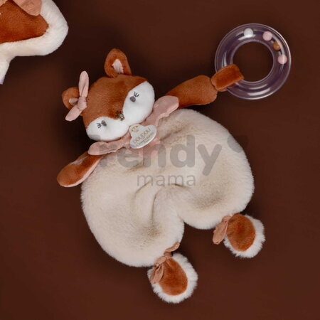Plyšová líštička s hrkálkou Mina Rattle Doudou et Compagnie v darčekovom balení oranžová 18 cm od 0 mes DC4687