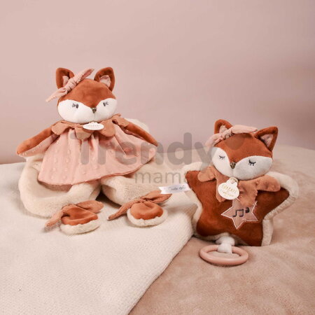 Plyšová líštička s melódiou Mina Music Box Doudou et Compagnie v darčekovom balení oranžová 16 cm od 0 mes DC4689