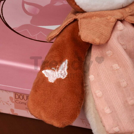 Plyšová líštička na maznanie Mina Doudou et Compagnie v darčekovom balení oranžová 29 cm od 0 mes DC4688