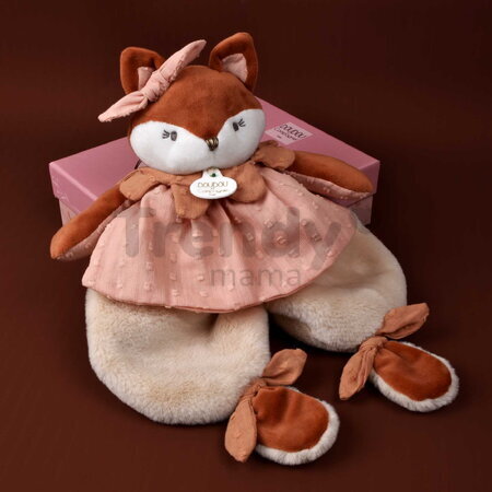 Plyšová líštička na maznanie Mina Doudou et Compagnie v darčekovom balení oranžová 29 cm od 0 mes DC4688
