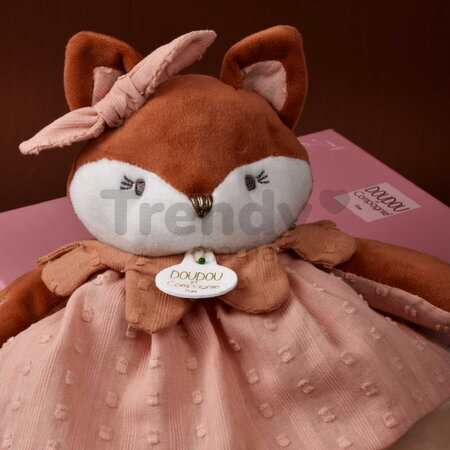 Plyšová líštička na maznanie Mina Doudou et Compagnie v darčekovom balení oranžová 29 cm od 0 mes DC4688