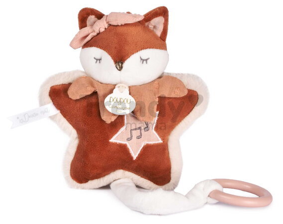 Plyšová líštička s melódiou Mina Music Box Doudou et Compagnie v darčekovom balení oranžová 16 cm od 0 mes DC4689