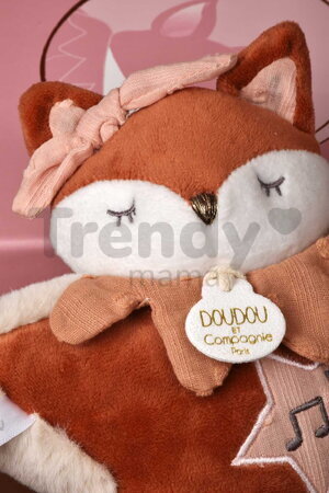 Plyšová líštička s melódiou Mina Music Box Doudou et Compagnie v darčekovom balení oranžová 16 cm od 0 mes DC4689