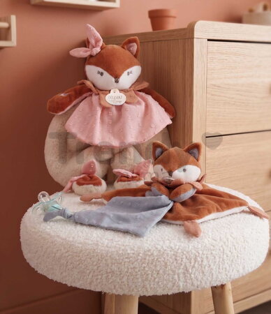 Plyšová líštička na maznanie Mina Doudou et Compagnie v darčekovom balení oranžová 29 cm od 0 mes DC4688