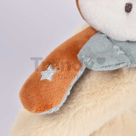 Plyšová líštička s hrkálkou Timo Rattle Doudou et Compagnie v darčekovom balení modrá 18 cm od 0 mes DC4693