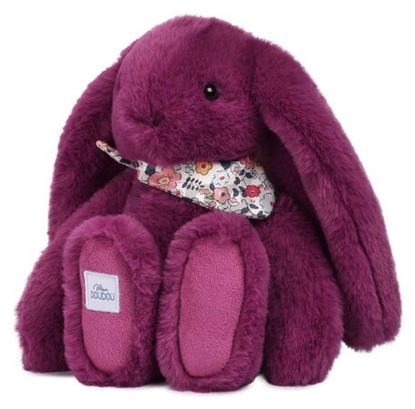 Plyšový zajačik Bunny Plum Doudou et Compagnie fialový 25 cm od 0 mes DC4704