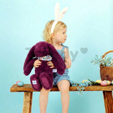 Plyšový zajačik Bunny Plum Doudou et Compagnie fialový 35 cm od 0 mes DC4705