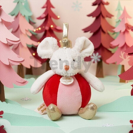 Plyšová myška Christmas Mouse Doudou et Compagnie vianočná kolekcia 3 druhy 15 cm od 0 mes DC4734