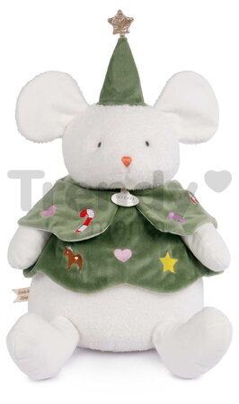 Plyšová myška Christmas Mouse Doudou et Compagnie vianočná kolekcia zelená 40 cm od 0 mes DC4738
