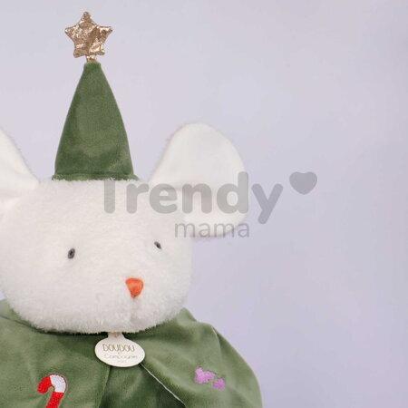 Plyšová myška Christmas Mouse Doudou et Compagnie vianočná kolekcia zelená 40 cm od 0 mes DC4738