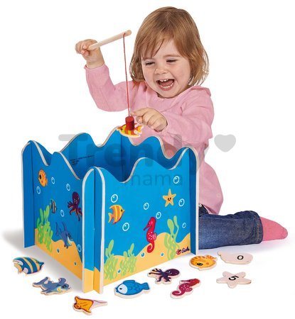 Drevená hra na rybárov Fishing Game Eichhorn magnetická 16 dielov