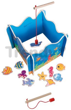 Drevená hra na rybárov Fishing Game Eichhorn magnetická 16 dielov