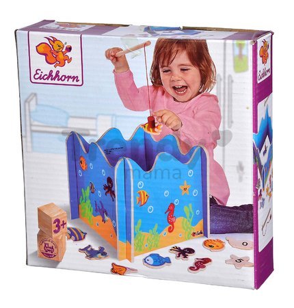 Drevená hra na rybárov Fishing Game Eichhorn magnetická 16 dielov
