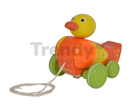 Drevená kačička na ťahanie Pull along Animal Duck Eichhorn so zvukom a pohyblivými časťami od 12 mes