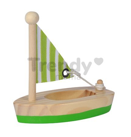 Drevené plachetnice do vody Sailing Boat Eichhorn s textilnou plachtou 11 cm dĺžka od 24 mes