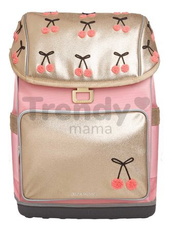 Ghiozdan școlar mare Ergomaxx Cherry Pompon Jeune Premier design ergonomic de lux 39*26 cm