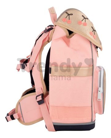 Ghiozdan școlar mare Ergomaxx Cherry Pompon Jeune Premier design ergonomic de lux 39*26 cm