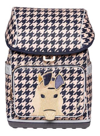 Školský batoh veľký Ergomaxx Houndstooth Horse Jeune Premier ergonomický luxusné prevedenie 41*27 cm