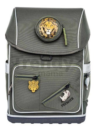 Ghiozdan școlar mare Ergomaxx Big Five Khaki Jeune Premier design ergonomic de lux 39*26 cm