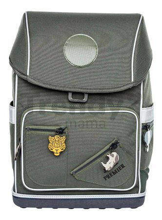 Ghiozdan școlar mare Ergomaxx Big Five Khaki Jeune Premier design ergonomic de lux 39*26 cm