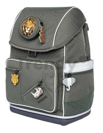 Ghiozdan școlar mare Ergomaxx Big Five Khaki Jeune Premier design ergonomic de lux 39*26 cm
