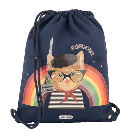 Školský vak na telocvik a prezúvky Gym Bag Paris Cat Jack Piers ergonomický luxusné prevedenie od 2 rokov 44*36 cm