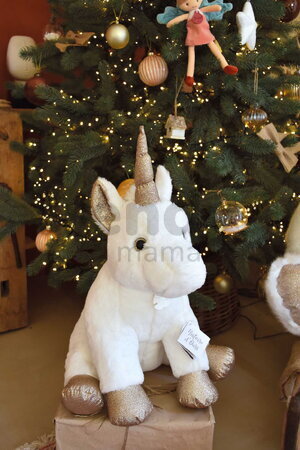 Plyšový jednorožec Unicorn Histoire d’ Ours biely 23 cm od 0 mes HO2659