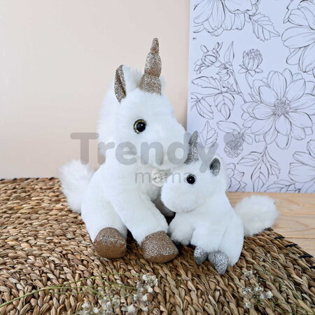 Plyšový jednorožec Unicorn Histoire d’ Ours biely 23 cm od 0 mes HO2659