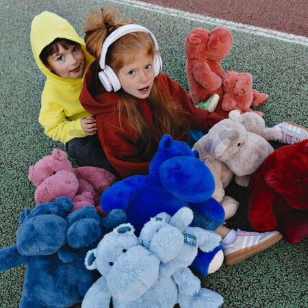Plyšový hrošík Hippo Blue Jean Histoire d’ Ours modrý 40 cm od 0 mes HO3214