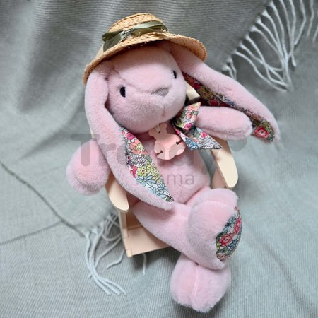 Plyšový zajačik Bunny Tender Pink Copain Calin Histoire d’ Ours ružový 25 cm v darčekovom balení od 0 mes