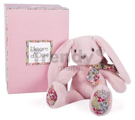 Plyšový zajačik Bunny Tender Pink Copain Calin Histoire d’ Ours ružový 25 cm v darčekovom balení od 0 mes